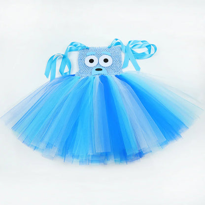 Costume Bingo Bluey pour filles, robe tutu chien de berger de dessin animé, costumes d'animaux chien chiot pour enfants, tout-petits, fête d'Halloween