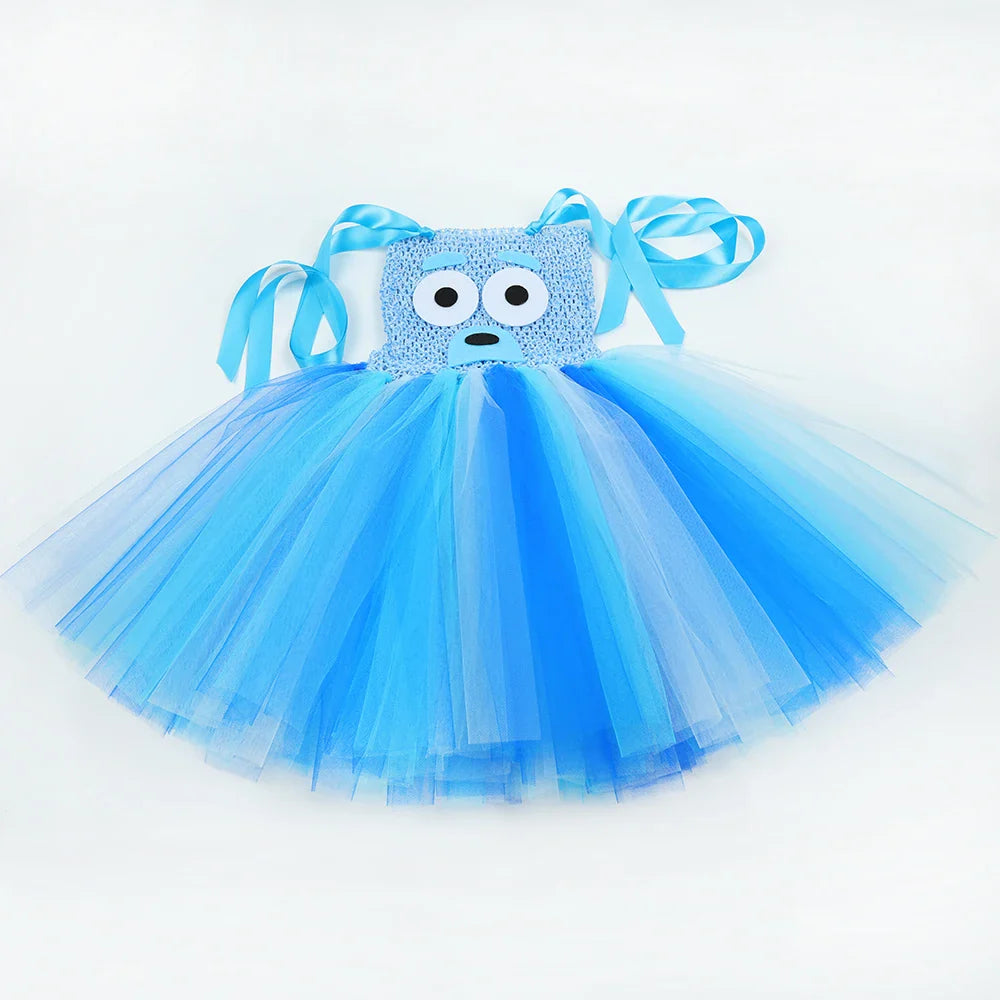 Costume Bingo Bluey pour filles, robe tutu chien de berger de dessin animé, costumes d'animaux chien chiot pour enfants, tout-petits, fête d'Halloween