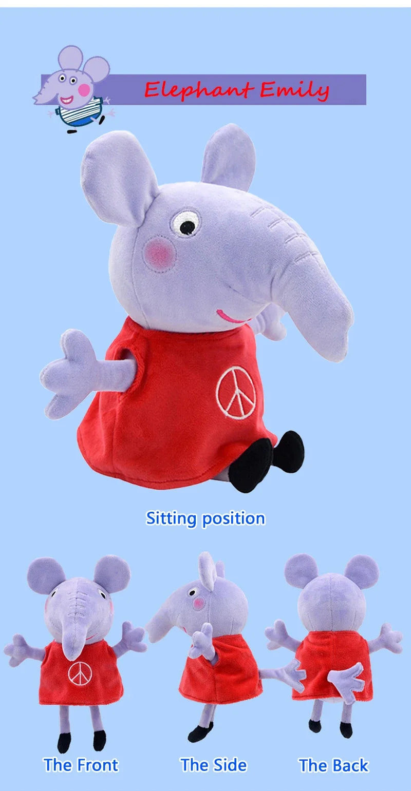 28Cm Peppa Pig Plush Toy Peppa Forever Friends Bigger Edmund Elephant Pedro Pony Suzy Sheep Zoe Zebra Room Kids Birthday Gift