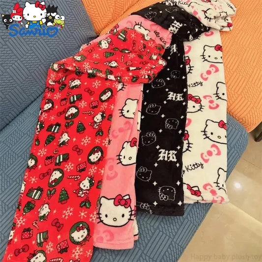 Sanrio Hello Kitty Pyjama Noël Hello Kitty Pantalon Flanelle Chaleur Hiver Pyjama Pantalon Maison Tendance Automne Hiver