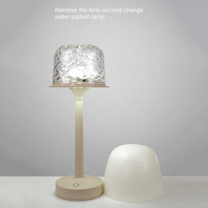 High Footed LED Atmosphere Desk Lamp Water Ripple Touch/Remote Control Projection Night Light Non-slip Bottom Romantic