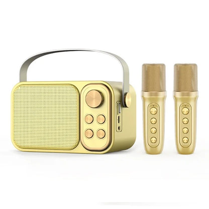 Bluetooth Speaker Accessory Portable RGB LED Light Karaoke With 1-2 Wireless Microphones Effects HIFI Stereo Surround Voice