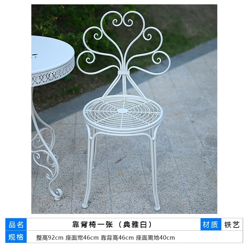 Table d'extérieur en fer européen, balcon de cour, table de terrasse, conception de dentelle, meubles de jardin, décoration de la maison, petite table basse