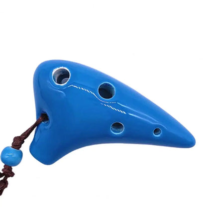 Mini Ocarina traditionnel en céramique colorée pour démarreur, musique Mayor, intérieur 6 trous