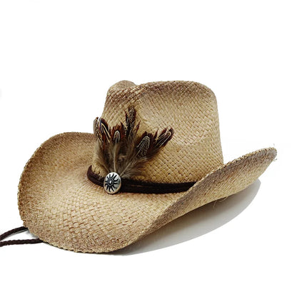 The latest Cowboy hat rose red retro straw hat 2023 new men's and women's jazz Cowboy hat straw hat sun hat summer hat sombrero