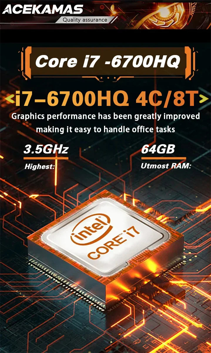 ACEKAMAS 16" Gaming Laptop Computer Core i7 6700HQ GTX 1060 Windows 11 Pro IPS 1920*1200 16GB DDR4 1TB SSD Notebook PC Laptops