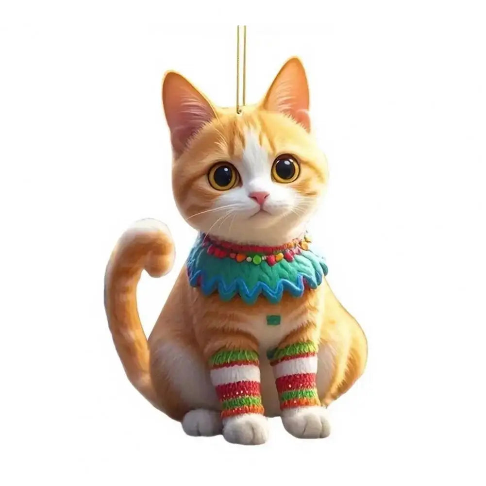 Acrylic Cat Charm for Car Realistic Cat Pendant Car Ornament Hanging Decor for Car Lovers Acrylic Charm Party Festival Gift