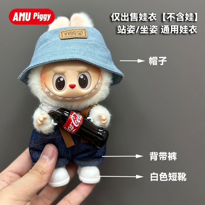 Clothes Doll DIY Accessories Pull Cloth Cola Happiness Factor Labubu Clothes Set Doll Outfit Have Shoes