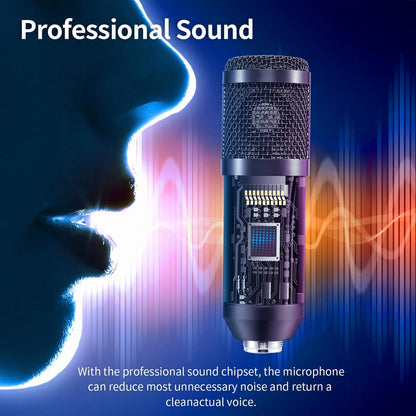 Professional Studio Microphone Live Broadcast Singing Recording Microphone Kits with Suspension Scissor Arm and Metal Shock Mount