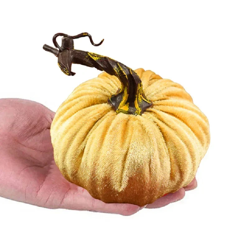 New Fake Velvet Pumpkin Halloween Decoration Pumpkins Small Foam Pumpkins Autumn Table Decor Thanksgiving Photography Props