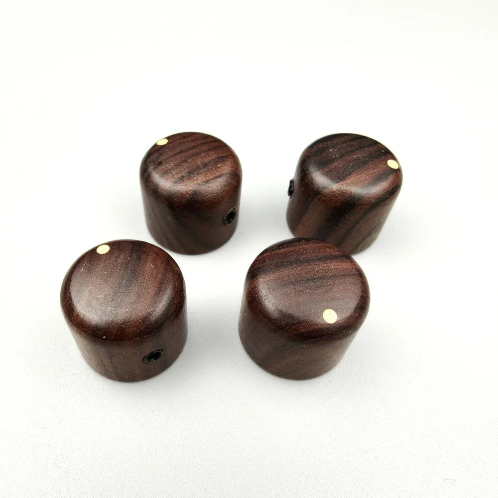 Bouton de potentiomètre en palissandre/bouton de contrôle du Volume et de la tonalité, arbre intérieur en laiton pour accessoires de guitare électrique basse