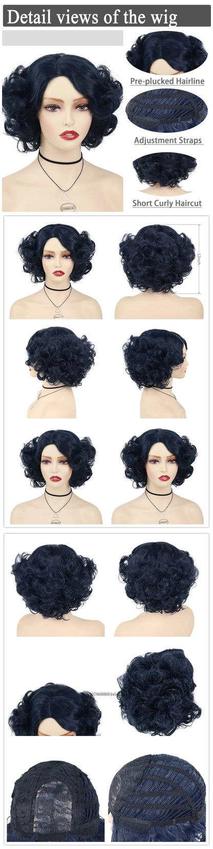 Synthetic Hair Pink Short Curly Wig for Women Big Wavy 80s Cosplay Wigs Halloween Costume Harajuku Anime Wig Natural Looking