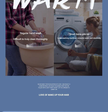 Mini Washing Machine Portable Rechargeable Fully Automatic Washing Machine for Underwear, Socks, and Small Laundry