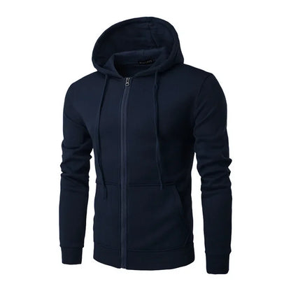Popular autumn  men's sportswear long sleeved  jacket hooded sweatshirt zipper  closure hooded sweatshirt men's clothing