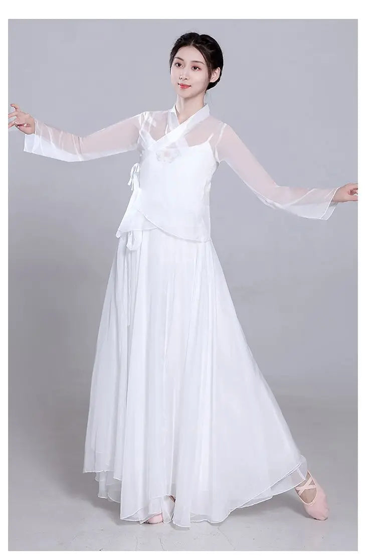 Ele Classical Dance Costume White Gauzy Skirt Super Fairy T Performance Suit Fene Dra Design Beautiful Mythology