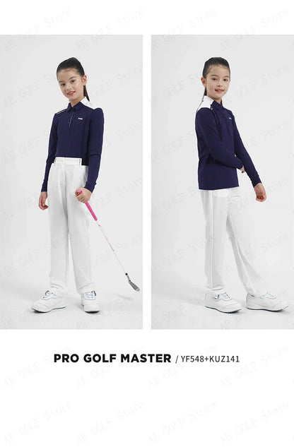 PGM Girls Golf T-shirts à manches longues Vêtements de golf pour enfants Tissu de sport confortable et doux pour la peau Vêtements pour enfants YF548