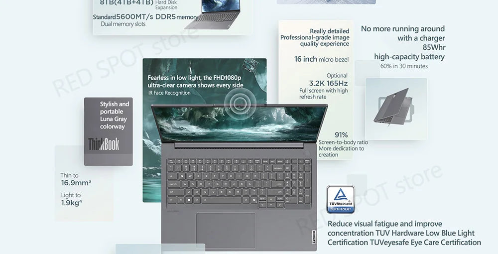 Lenovo ThinkBook 16+  2025 laptop U9 285H ARC 32G+1TB SSD 16'' 3.2K 165Hz