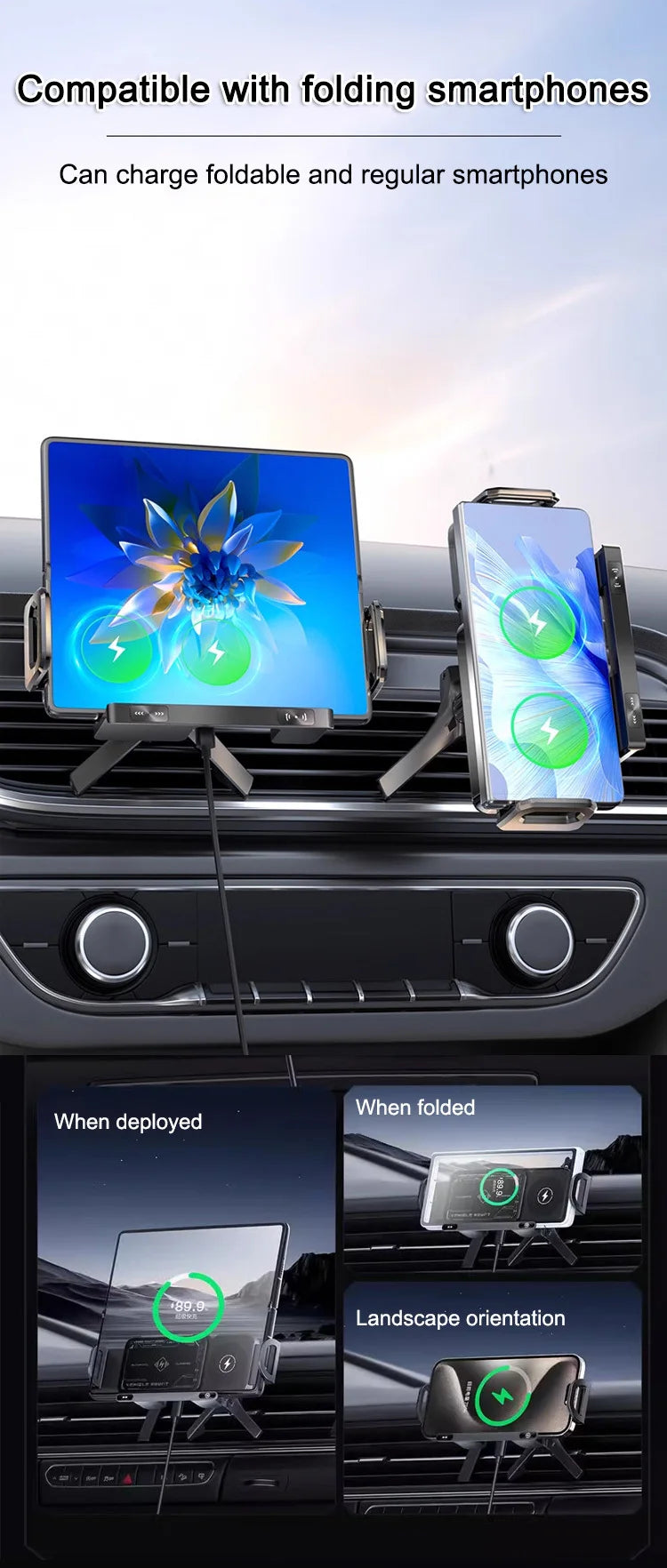 Reliable Car Mount Cell Phone Holder Durable fully motorized Silent Stable clamping Cell Phone Holder Safety Intelligent Durable