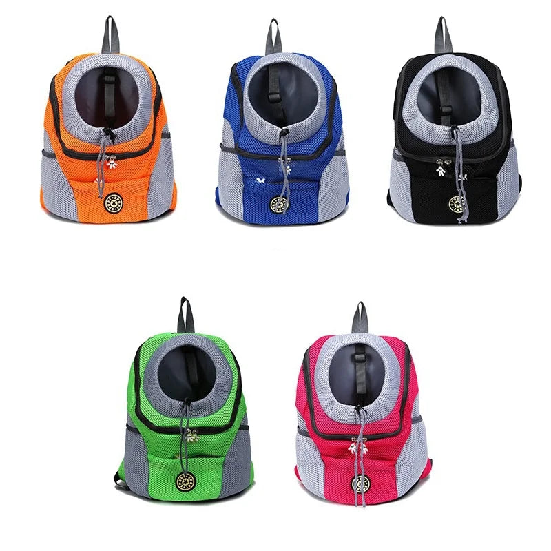 Sac à dos Portable pour animaux de compagnie, Double sac à bandoulière pour chien, sac de transport pour chat de voyage en plein air, sac avant pour chien, sac à dos en maille