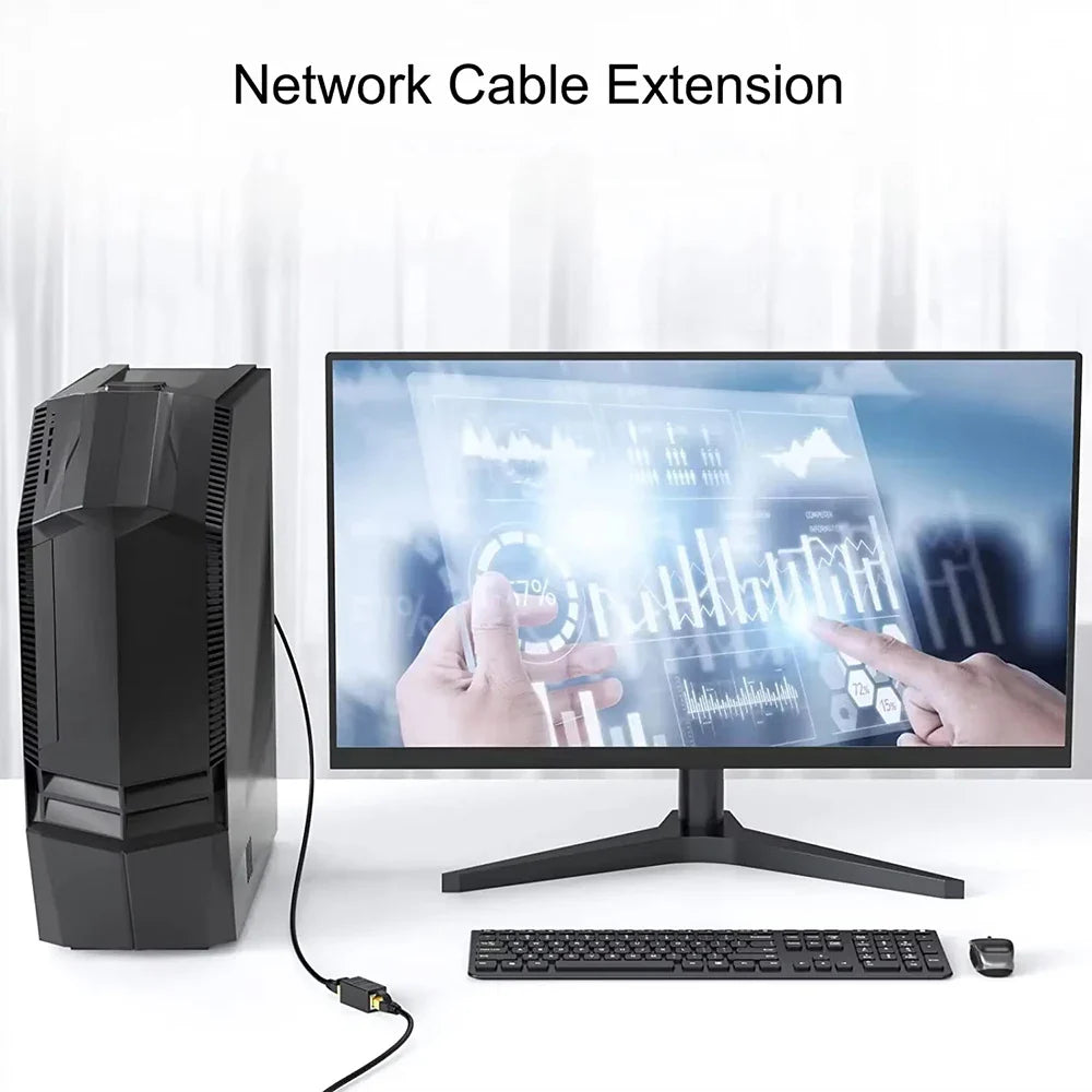 Kebidumei RJ45 Coupler Network Cable Extender 1000Mbps CAT5 CAT6 Ethernet Cable Extender Ethernet LAN Splitter Connector Adapter