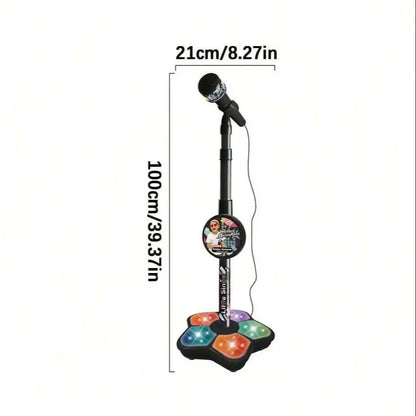 Studio-Level Wireless Karaoke Microphone for Kids - 108 RGB LED Voice-Activated Mic with 200+ Sound Effects & APP Contr