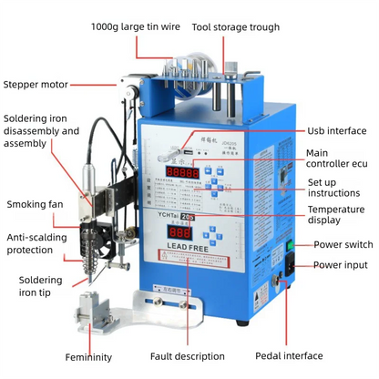 Multifunctional Semi-automatic Soldering Machine foot operated switch light with Motor USB2 Soldering Wire Artifact Soldering