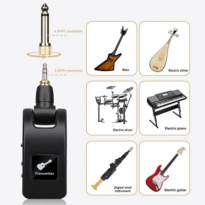 FULL-Wireless Guitar System Audio Digital Guitar Transmitter Receiver Built-In Rechargeable Battery For Electric Guitar Bass