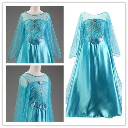 Robe Elsa pour filles de 3 à 10 ans, robe de princesse Elsa pour anniversaire, carnaval, Pâques, Halloween, fête, cosplay, costume pour filles