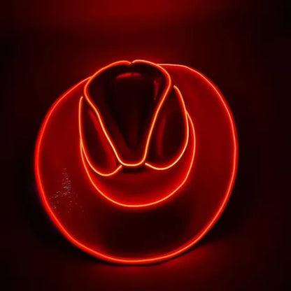 Lights Cowboy Cowgirl Hat with LED Light Up Cap Luminous Western Cowboy Hat Pearlescent Cowgirl Hat for Dancing Party Dress Up