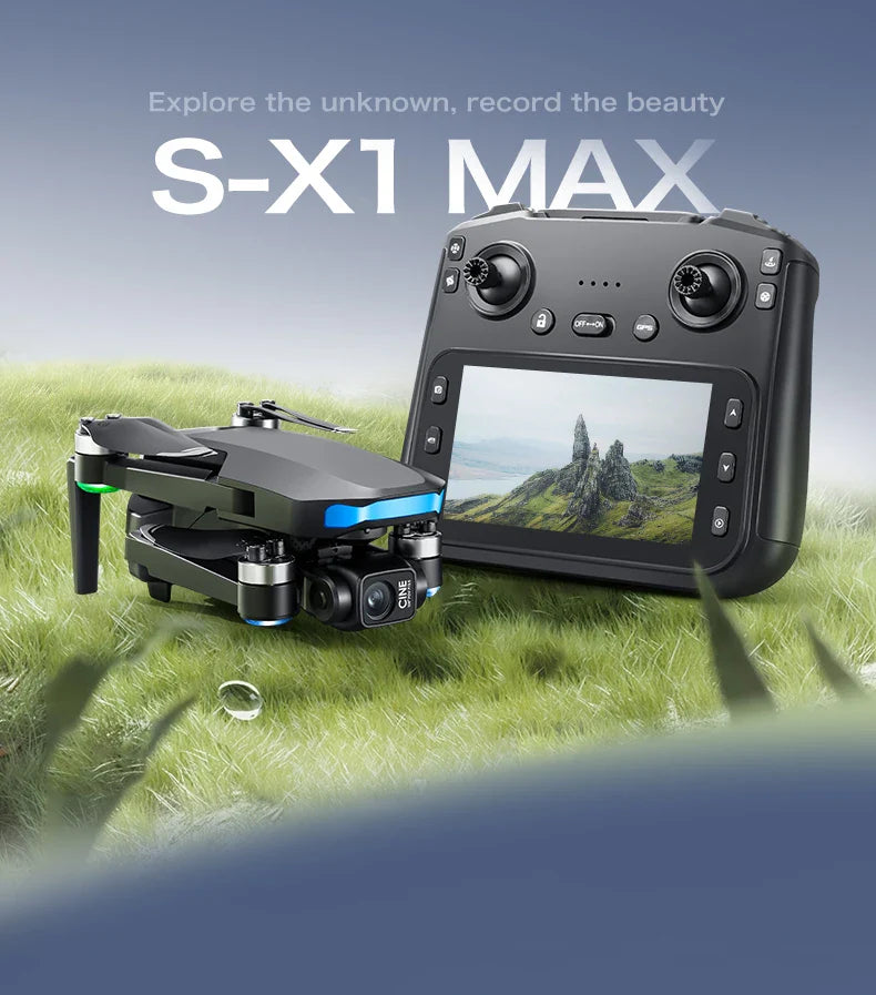 S-X1 MAX Drone GPS 4K professionnel HD EIS Caméras 3 axes Cardan aérien sans balais Écran 4.5" 5G WIFI FPV Drones RC Quadricoptère