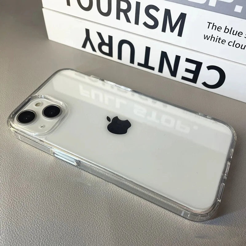 Luxury Transparent Soft Acrylic Phone Case For iPhone 16 15 14 13 12 11 Pro Max XS X XR 7 8Plus Mini Shockproof Protective Cover