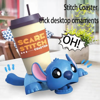 Stitch Turtle Coaster Set Pop Up Eyes Stretchy Limbs Heat Resistant Silicone Mat Non Slip Design Tea Coffee Lovers Birthday