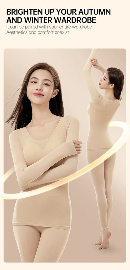 POKARLA 1 ensemble de sous-vêtements thermiques chauds intimes Sexy longs Johns femmes en forme de ensembles femme col moyen vêtements de mise en forme thermique