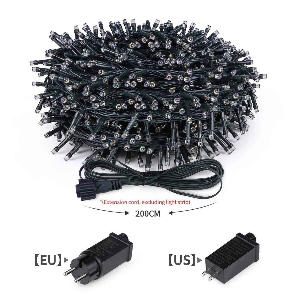 Guirlande lumineuse LED Twinkle Star 100M 50M étanche 8 modes d'éclairage pour jardin extérieur, pelouse, sapin de Noël, décoration de festival