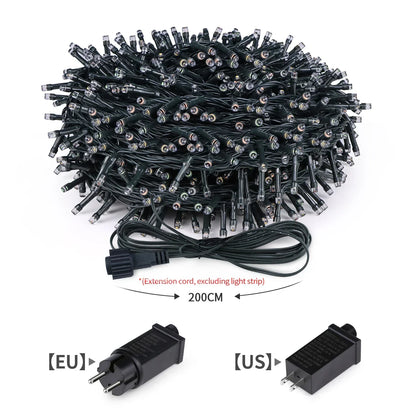 Guirlande lumineuse LED Twinkle Star 100M 50M étanche 8 modes d'éclairage pour jardin extérieur, pelouse, sapin de Noël, décoration de festival