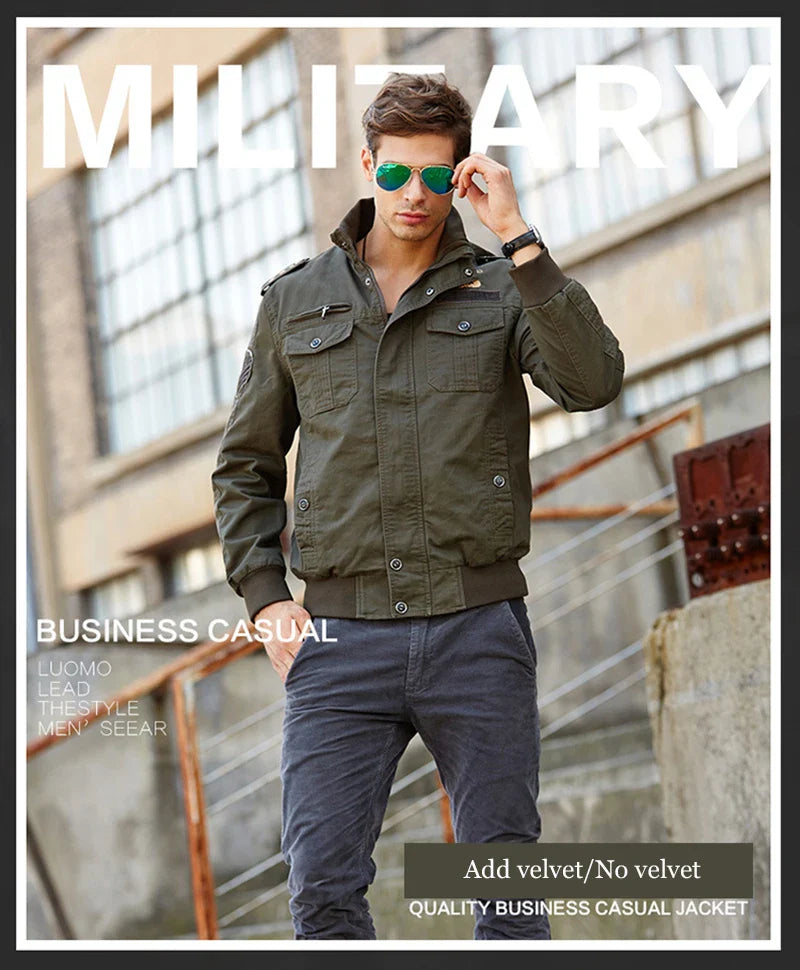 New Business Casual Jackets Man Winter Fleece Tactical Jacket Embroidery Windproof Multiple Pockets Outdoor Workwear Coat
