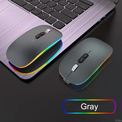 Dual Mode 2.4G Wireless Mouse One-Click Desktop Function Type-C Rechargeable Silent Backlight Mice for Laptop PC New