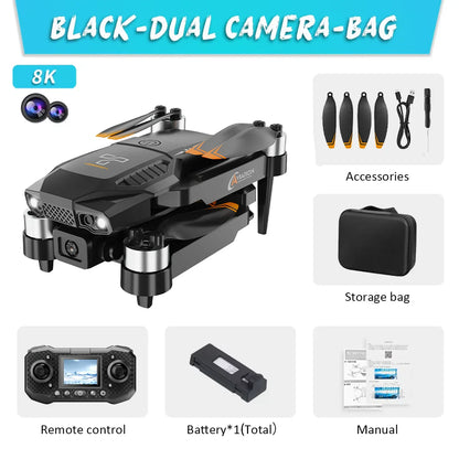 Nouveau Drone F198 professionnel double caméra avec 1080P WIFI FPV HD photographie aérienne grand Angle sans brosse RC pliable quadrirotor