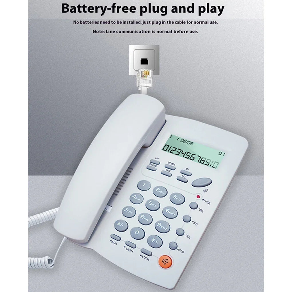 Corded Phone With Caller ID Display Desk Wired Fixed Phone Telephone For Home Or Office Landline Telephone Desk Phone