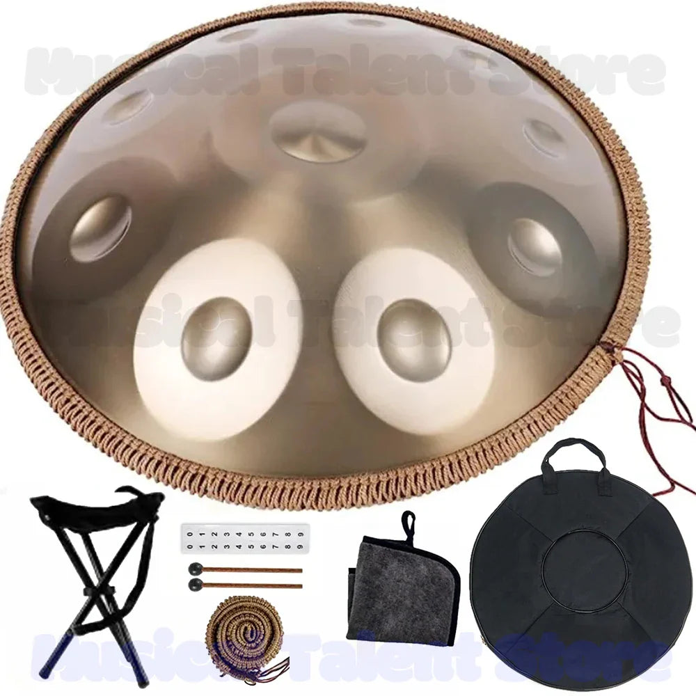 Tambour à main doré 432Hz/440Hz, langue en acier de 22 pouces pour Yoga, méditation, Instrument pour débutant, cadeau 9/10/12/1417 Notes