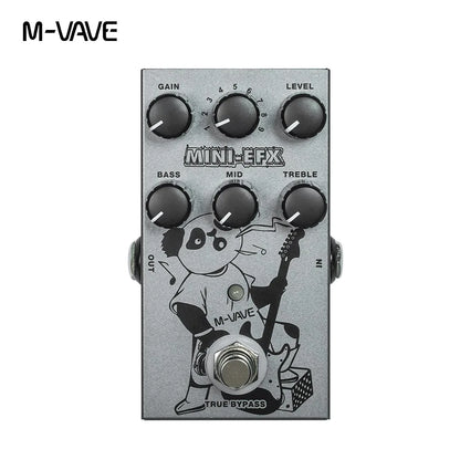 M-VAVE MINI-Médailles Pédale d'effet de simulation de pré-ampli 9 effets d'ampli classique 3 bandes EQ True Bypass