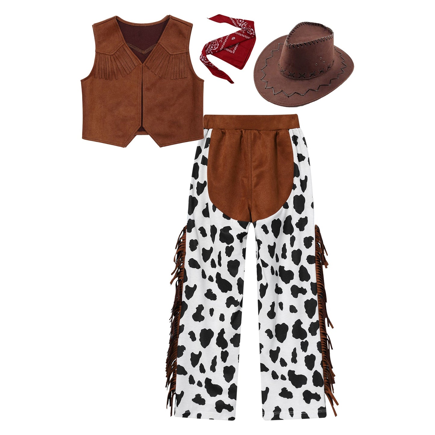 Costume de Cowboy Occidental pour Enfant, Déguisement de Cowgirl, Jeu, Interface West, ixd'Halloween, Cosplay, Ensembles de 4 Pièces, Performance sur Scène Trempée