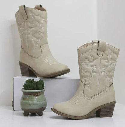 Classic Western Knee High Boots for Girls Premium Quality Slip-on Cowboy Long Booties Kids Autumn Heeled Point Botas Kids Shoes