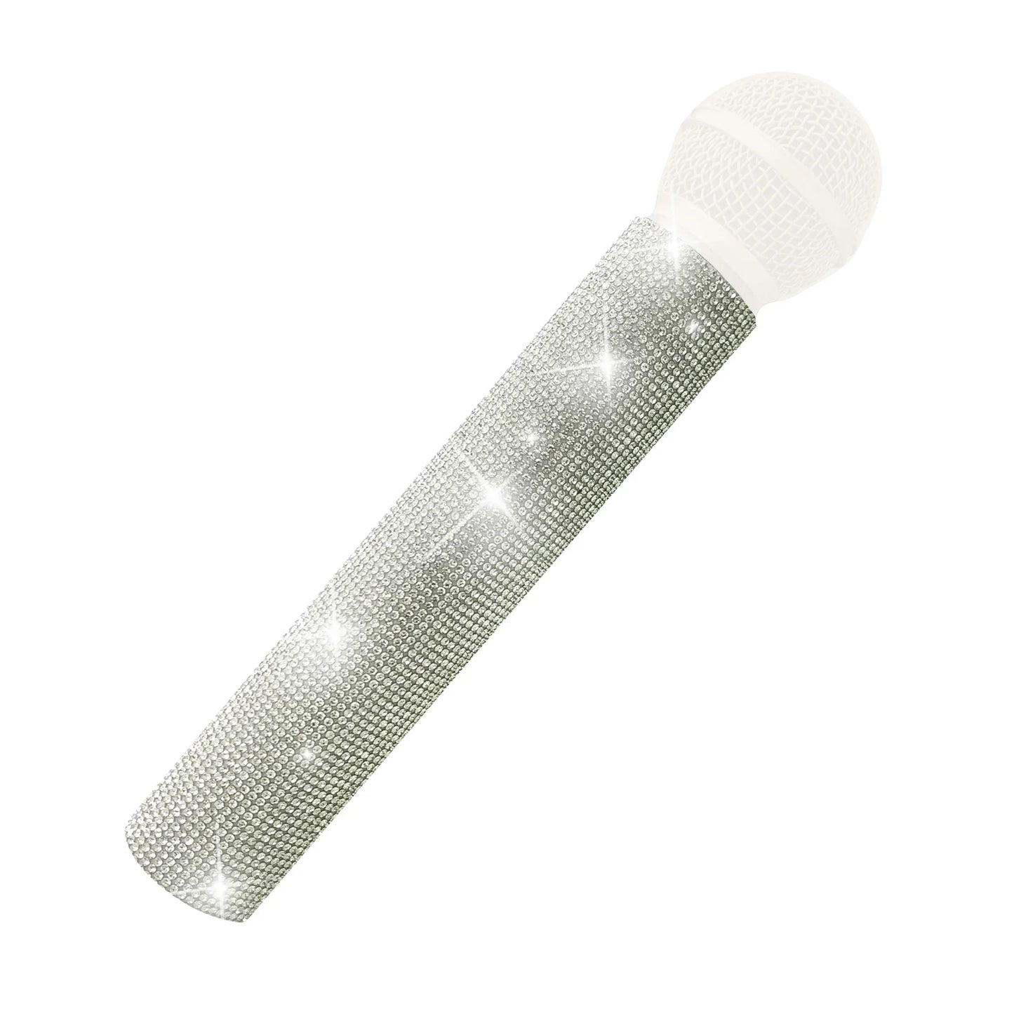Housse de microphone en strass scintillants, manchon décoratif pour micro sans fil, doré, argent, rouge, pour discothèque, scène, fête, émission de télévision