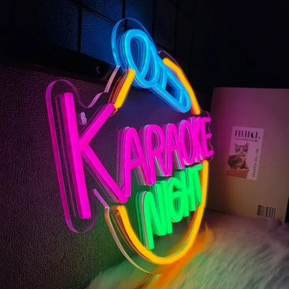 Music Studio,Game Room Decor,USB Power Karaoke Night Neon Sign For Wall Decor,Led Neon Light For Karaoke Live Bar Open Neon