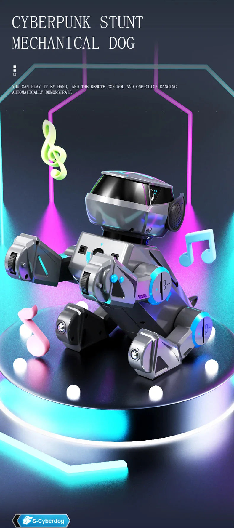 Jouets pour chiens Robot RC-programmation intelligente, Audio Bluetooth, chiot de musique cascadeur interactif Intelligent, jouet cadeau télécommandé