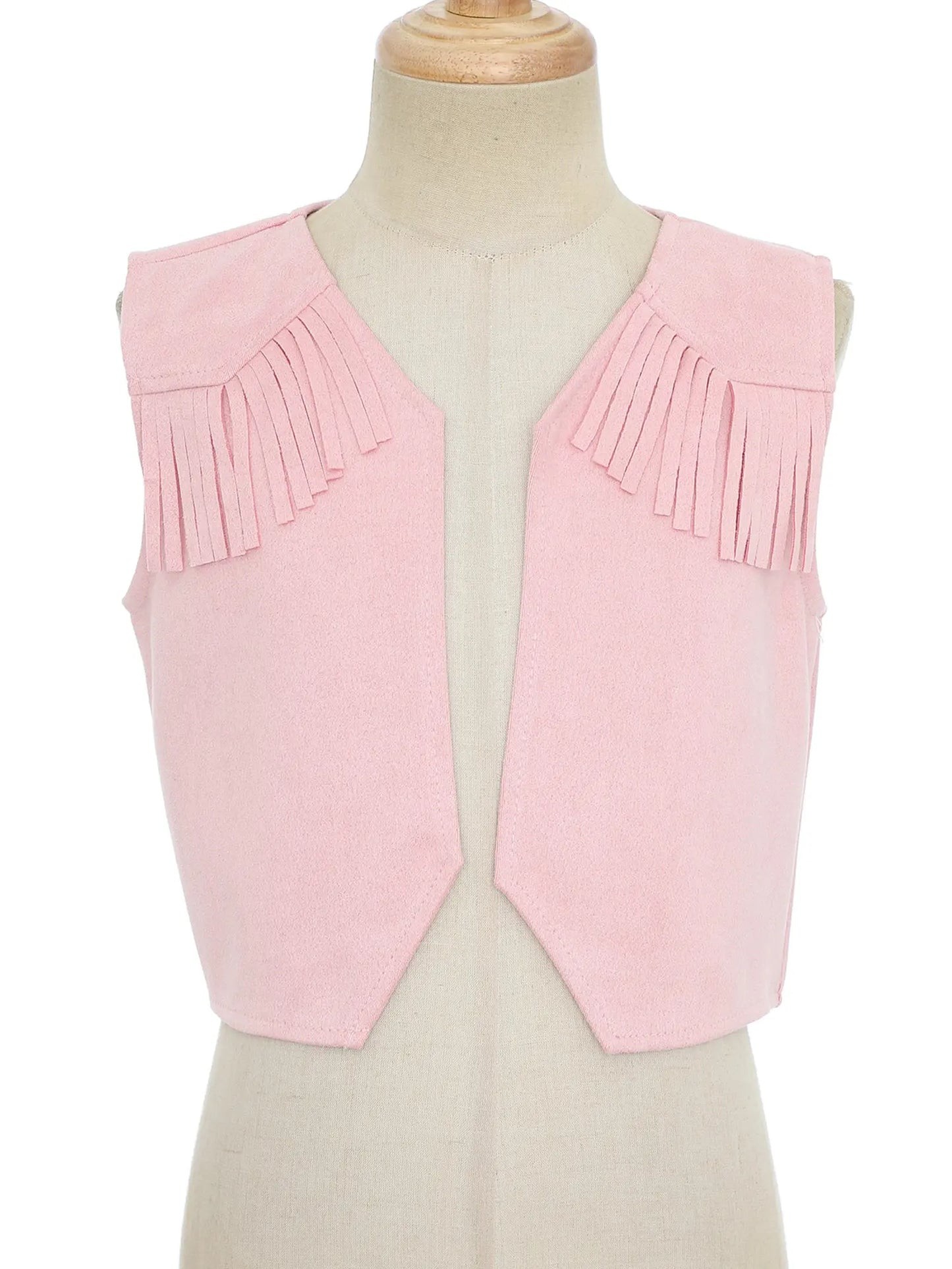 Gilet en Daim avec Franges de Cowboy et Cowgirl pour Garçons Filles avec Bandana Chapeau Costumes de Cosplay pour Halloween Carnaval Fête