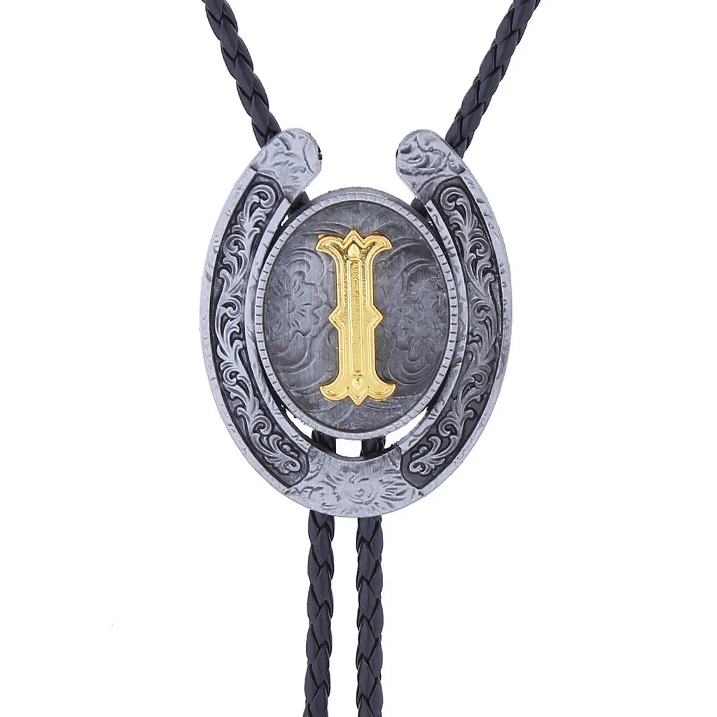 RechicGu-26 lettres Bolo pour homme, style western, cow-boy, cow-girl, cravate en cuir, collier rodéo, bijoux cadeaux, Dropshipping