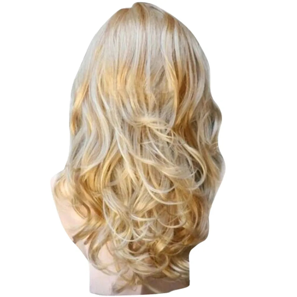 Blonde Wigs Wavy Curly Long Heat Resistant Fiber  Costume Party  Wigs for Women Synthetic