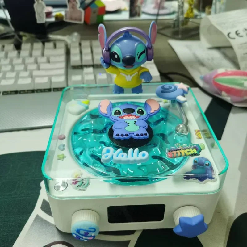 Lilo and Stitch  Hello Kitty Bluetooth Speaker Kawaii Anime Accessories Portable RGB Light Desktop Decoration Girls Holiday Gift